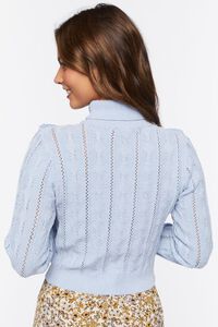 LIGHT BLUE Cable Knit Turtleneck Sweater, image 3
