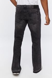BLACK Acid Wash Flare Jeans, image 4