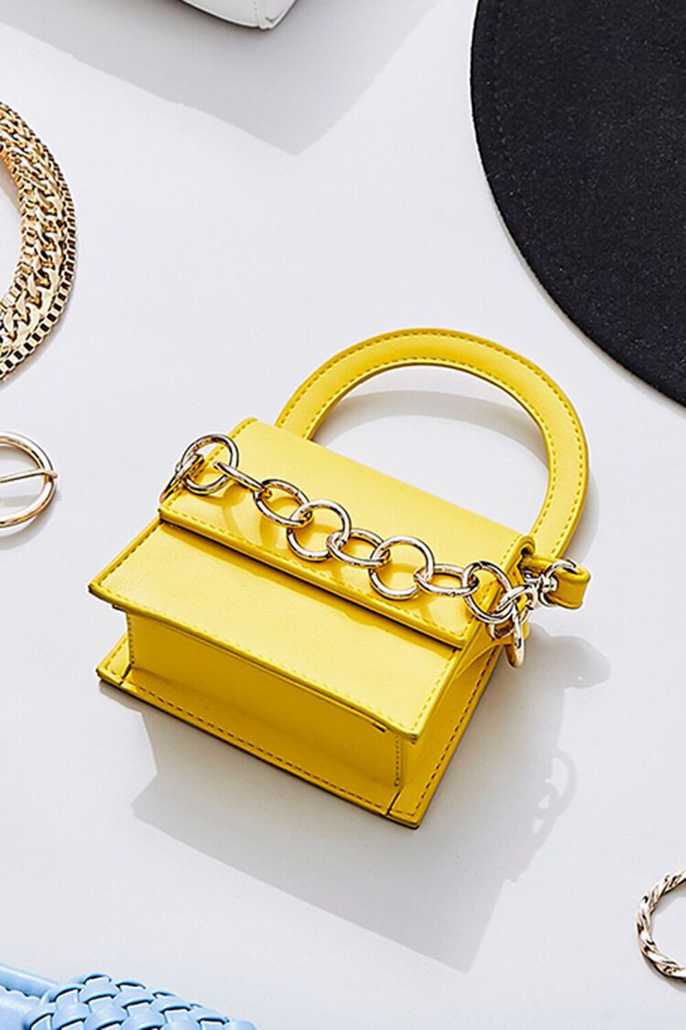 YELLOW Chain-Strap Structured Crossbody Bag, image 1