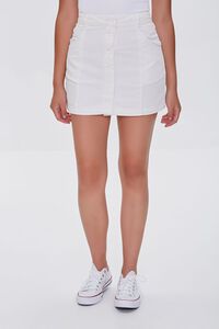 CREAM Corduroy Button-Front Mini Skirt, image 2
