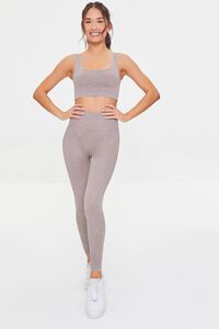 TAUPE Active Seamless Thick Ribbed Leggings, image 1