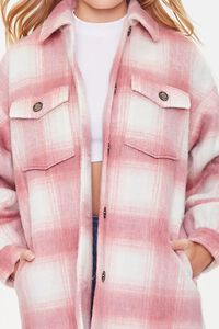 ROSE/MULTI Plaid Button-Front Shacket, image 6