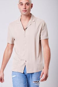 TAUPE Collared Button-Front Shirt, image 5
