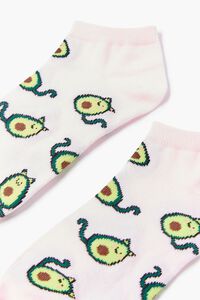 PINK/MULTI Cat Avocado Print Ankle Socks, image 3
