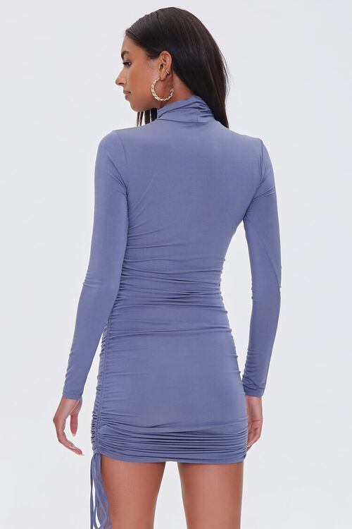 BLUE Ruched Drawstring Mini Dress, image 3