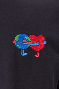 BLACK/MULTI Earth Heart Embroidered Graphic Tee, image 5