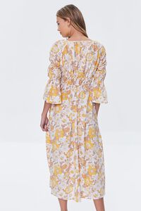 WHITE/MULTI Floral Print Bell Sleeve Dress, image 3