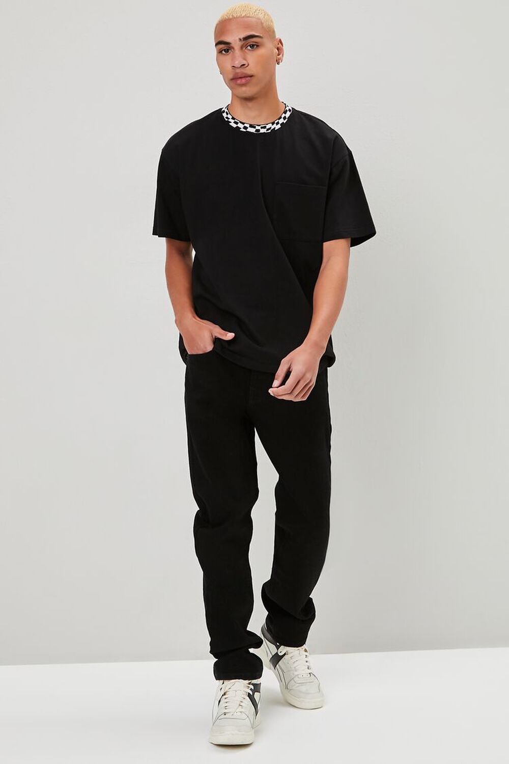 BLACK Clean Wash Tapered Jeans, image 1