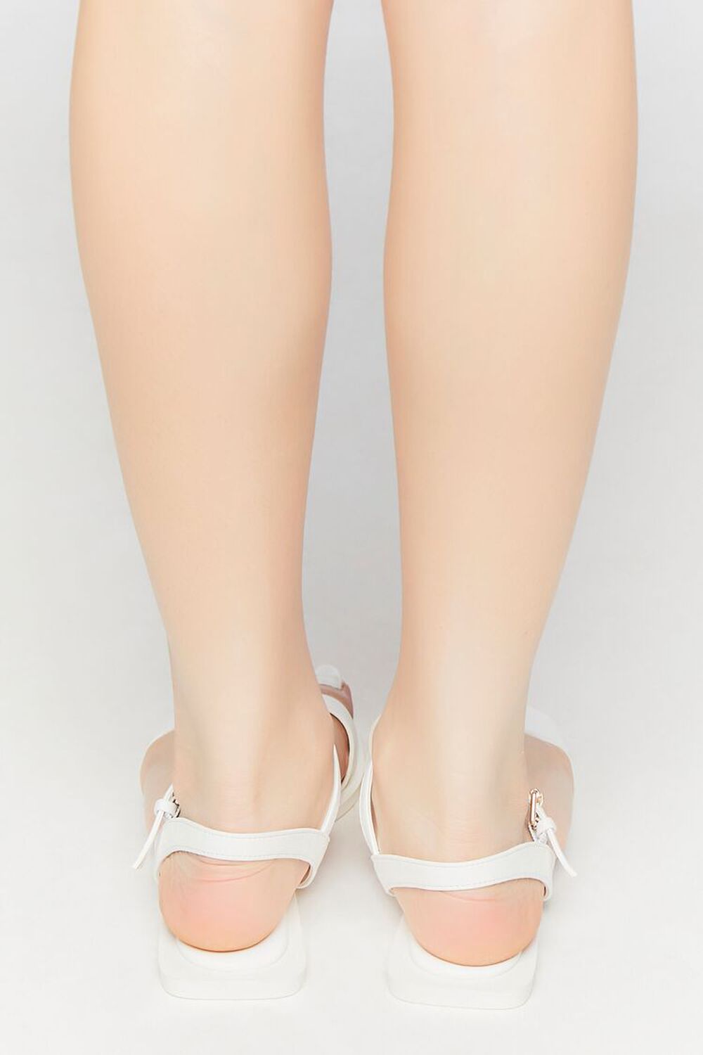 WHITE Faux Leather Open-Toe Sandals, image 3