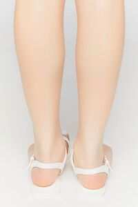 WHITE Faux Leather Open-Toe Sandals, image 3