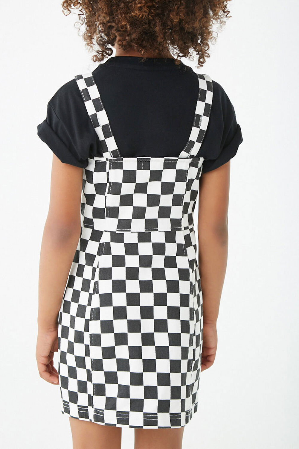 Girls Denim Checkered Dress (Kids)