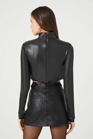 Faux Leather Croptop