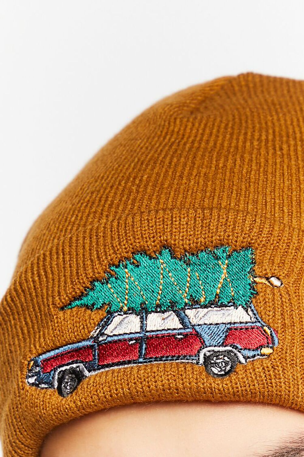 Embroidered Christmas Tree Car Beanie, image 2