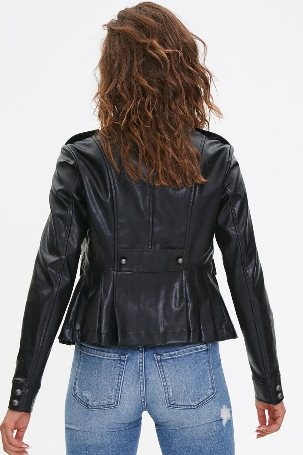 BLACK Faux Leather Bauble Jacket, image 3