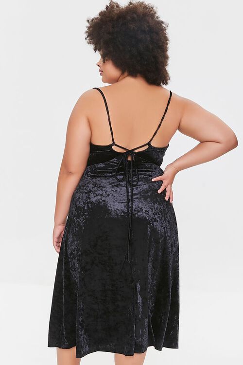 BLACK Plus Size Crushed Velvet Dress, image 3