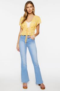 YELLOW/MULTI Plunging Floral Print Top, image 4