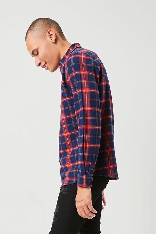 NAVY/RED Plaid Flannel Shirt, image 2