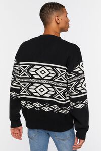 BLACK/CREAM Geo Print Cardigan Sweater, image 3