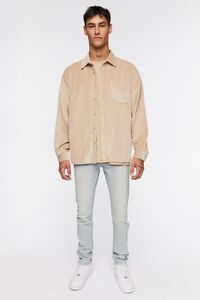 TAUPE Corduroy Button-Front Shirt, image 4