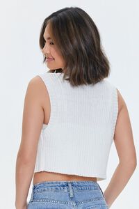 WHITE Cropped Sweater-Knit Vest, image 3