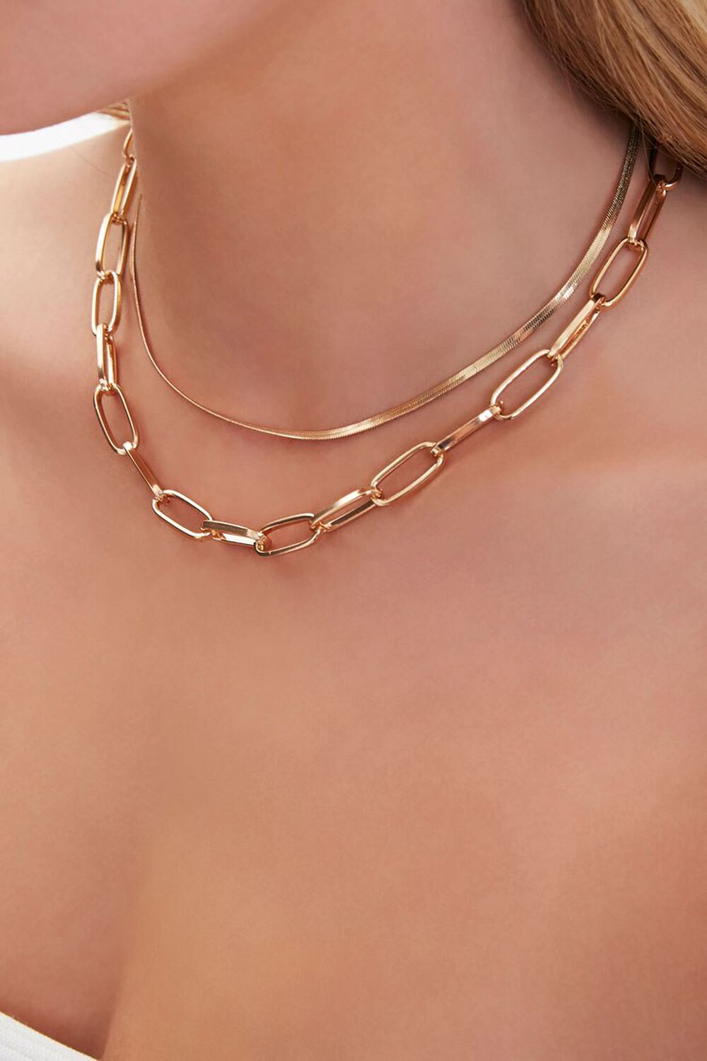 GOLD Layered Chain Necklace, image 1