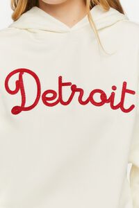 CREAM/RED Detroit Embroidered Hoodie, image 5