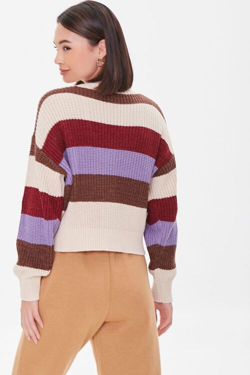 CREAM/MULTI Striped Cardigan Sweater, image 3