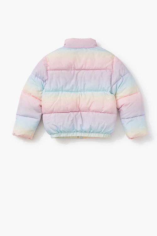 PINK/MULTI Girls Rainbow Puffer Jacket (Kids), image 2