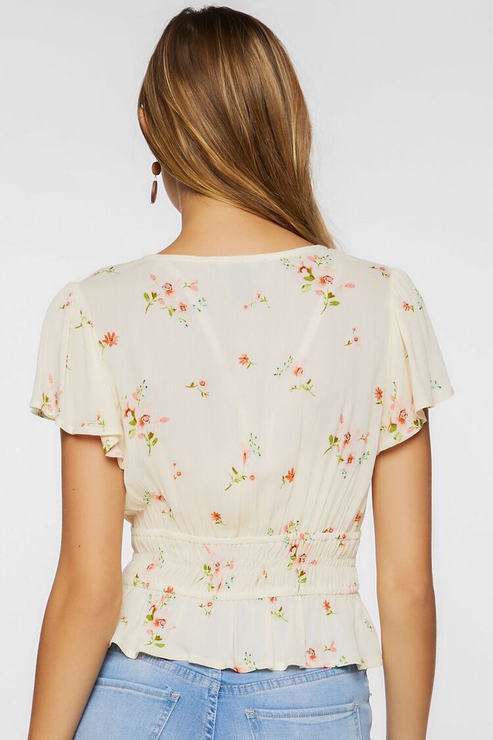 Plunging Floral Print Top, image 3