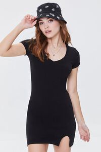 BLACK Mini Bodycon T-Shirt Dress, image 1