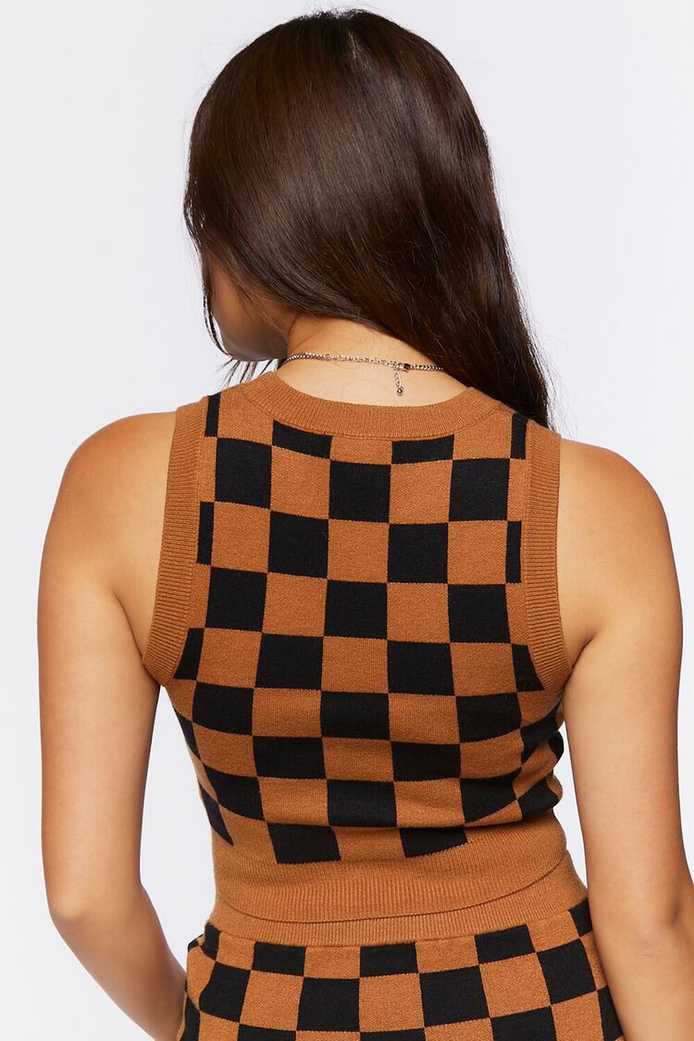 MAPLE/BLACK Checkered Sweater Vest, image 3