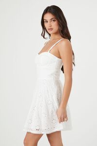 WHITE Floral Eyelet Bustier Mini Dress, image 2