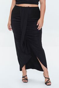 BLACK Plus Size Tube Top & Maxi Skirt Set, image 5