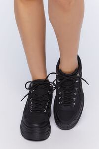 BLACK Low-Top Lug Sole Sneakers, image 4