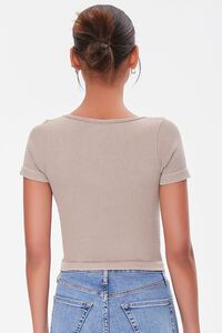 TAUPE Square-Neck Cropped Tee, image 3
