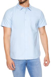 LIGHT BLUE Short-Sleeve Oxford Shirt, image 5