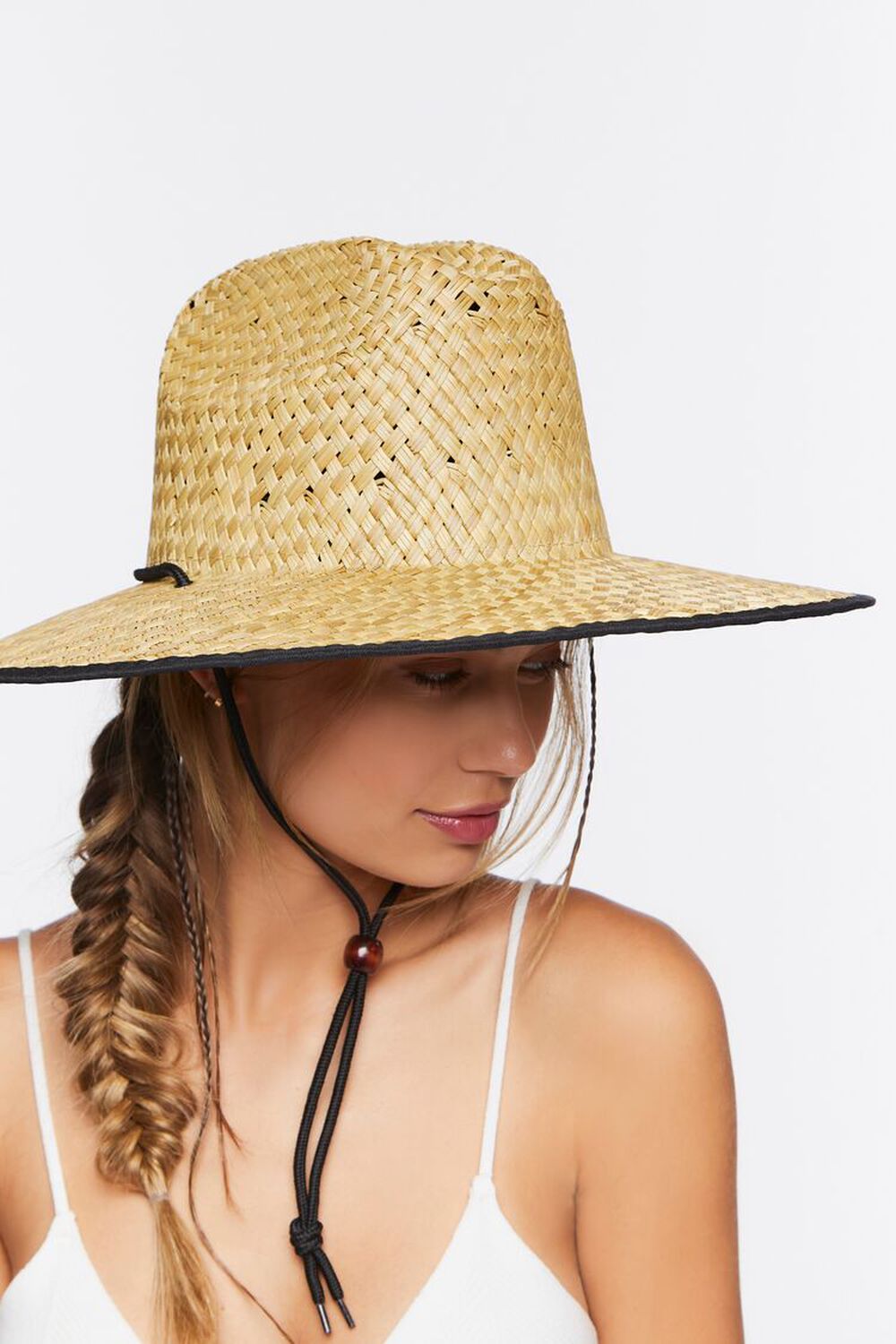 NATURAL/BLACK Straw Panama Hat, image 2
