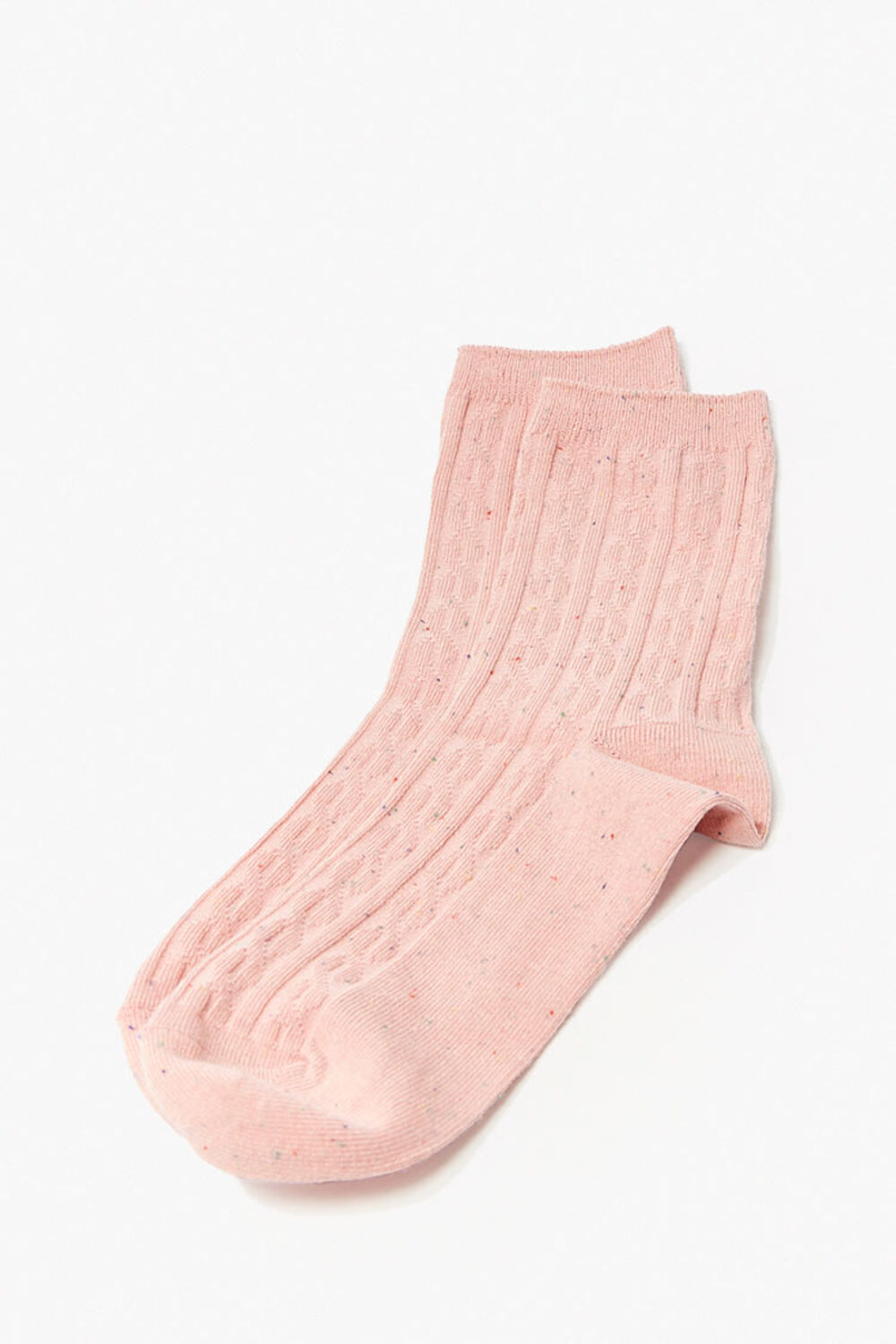 Speckled Cable Knit Crew Socks, image 2