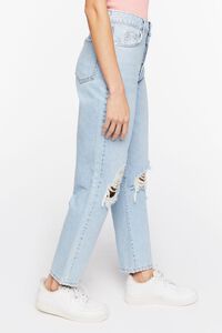 LIGHT DENIM Recycled Cotton Distressed Mom Jeans, image 3