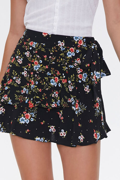 Download Floral Mock Wrap Skirt