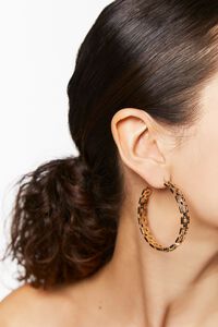 GOLD Geo Chain Hoop Earrings, image 1