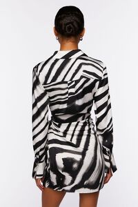 BLACK/WHITE Zebra Wrap Mini Dress, image 3