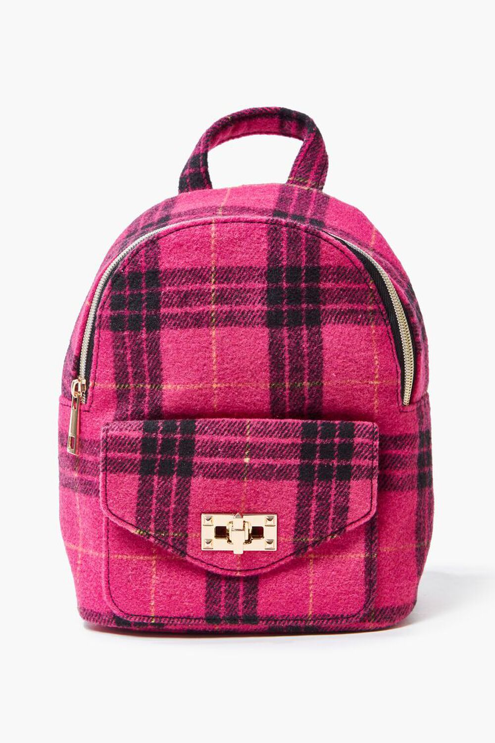 NEW UNDER 1 SKY PINK PLAID DAISY FLOWERS SAFFIANO PVC CONVERTABLE BACK PACK  BAG