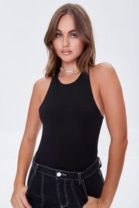 BLACK Sleeveless Stretch Bodysuit, image 2