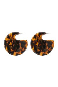 Tortoiseshell Disc Drop Earrings, image 1