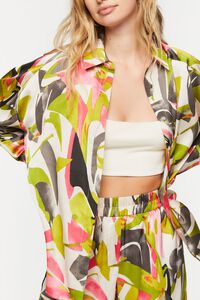 GREEN APPLE/MULTI Abstract Floral Oversized Shirt, image 5