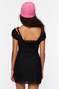 BLACK Lace Cami Cap-Sleeve Mini Dress, image 3