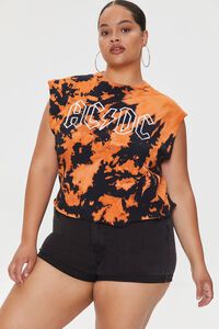 BLACK/MULTI Plus Size ACDC Graphic Muscle Tee, image 1