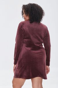 WINE Plus Size Velour Mini Dress, image 3