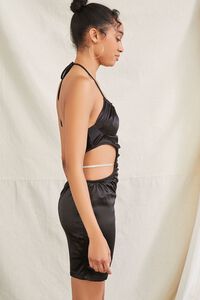 BLACK Satin Mini Bodycon Dress, image 2